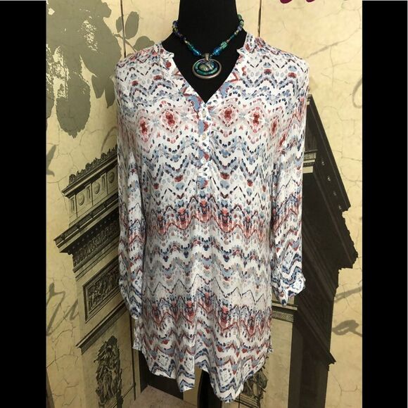 Fun lightweight blouse by Hannah size medium - Picture 1 of 3